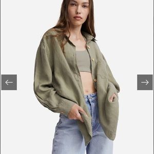 Mate The Label- Long sleeve linen shirt Olive